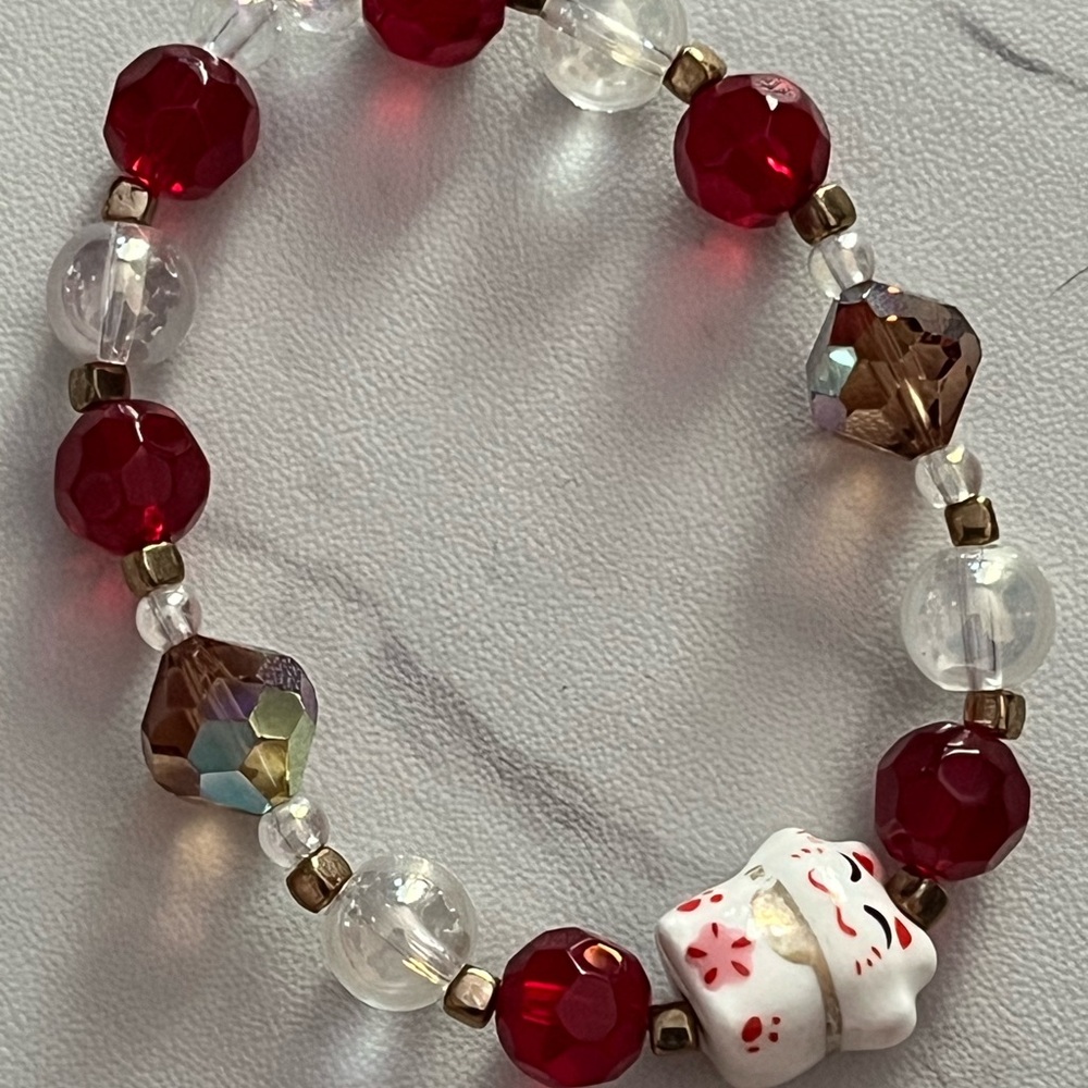Lucky Cat Beaded Bracelet